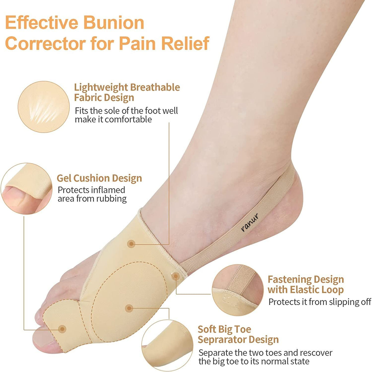 Smart Care Bunion Support Foot Correction Socks – Toe Separator & Bunion Relief