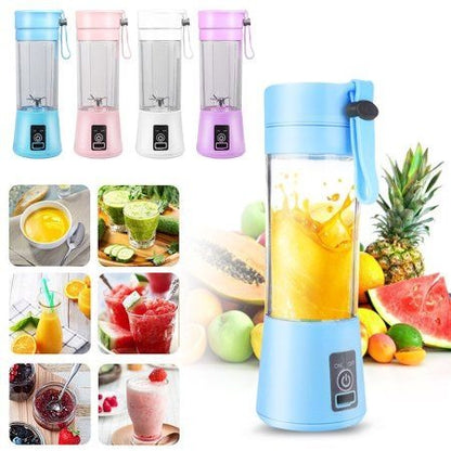 Rechargeable Portable Mini Juicer Blender – 6-Blade USB Smoothie Maker, 380ml