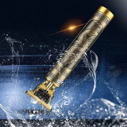 Vintage T9 Metal Body Hair Trimmer for Men – USB Rechargeable Professional Beard & Hair Trimmer