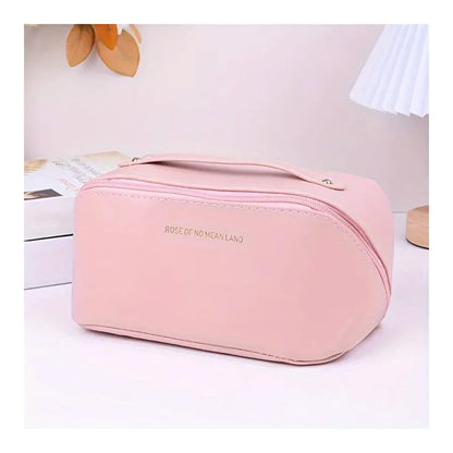 Large Capacity Travel Cosmetic Bag – Synthetic Leather Makeup & Toiletry Organizer