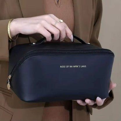 Large Capacity Travel Cosmetic Bag – Synthetic Leather Makeup & Toiletry Organizer