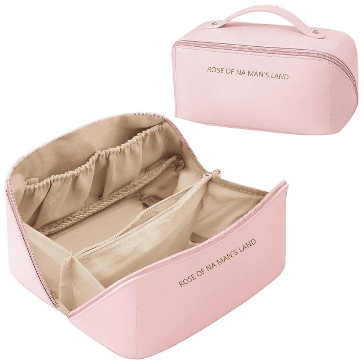 Large Capacity Travel Cosmetic Bag – Synthetic Leather Makeup & Toiletry Organizer