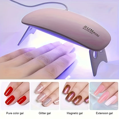 UV LED Nail Lamp 6W with Timer – Mini Portable Nail Dryer