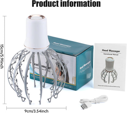 Electric Scalp Massager – 12-Claw Rechargeable Head Massager with 3 Massage Modes