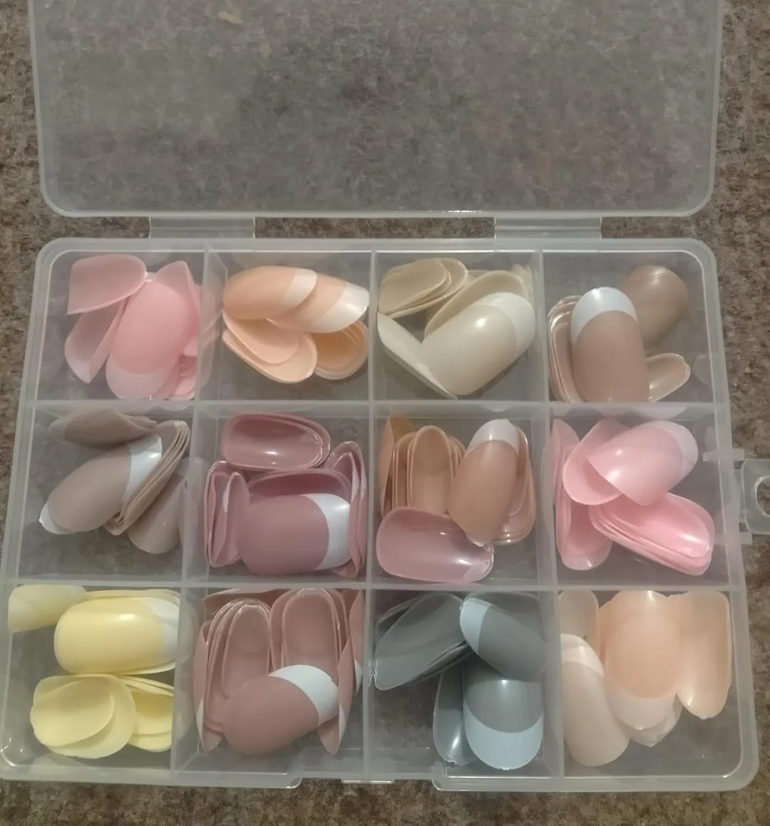 144 Pcs Multicolor False Nails With Nail Glue