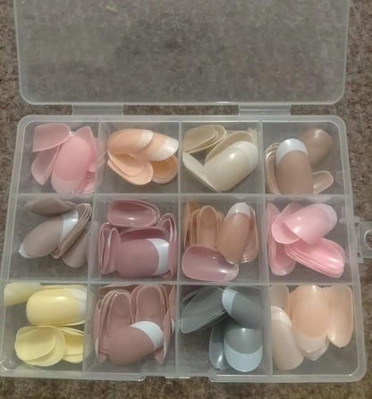 144 Pcs Multicolor False Nails With Nail Glue