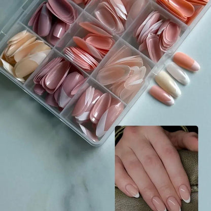 144 Pcs Multicolor False Nails With Nail Glue
