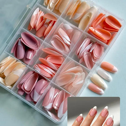 144 Pcs Multicolor False Nails With Nail Glue