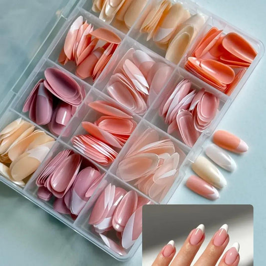 144 Pcs Multicolor False Nails With Nail Glue
