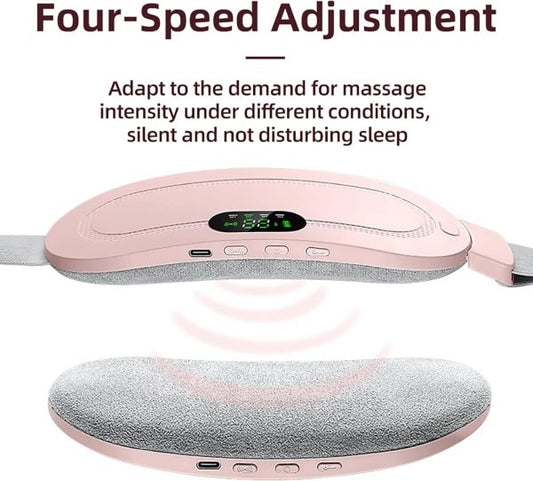 Portable Menstrual Cramp Relief Belt – Rechargeable Heating Pad with 3 Heat Levels & 4 Massage Modes