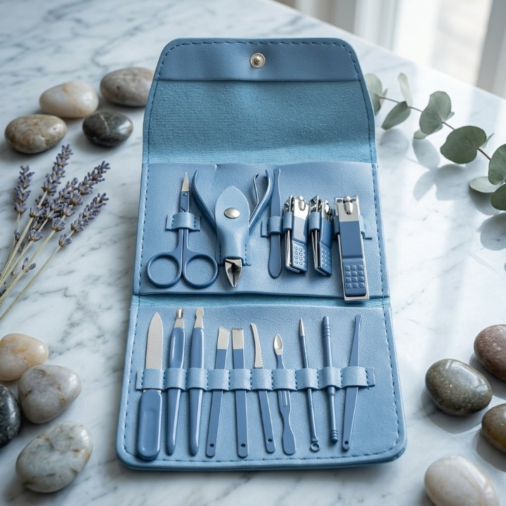 16-Piece Manicure & Pedicure Grooming Kit – Stainless Steel Nail Care Set with Travel Case