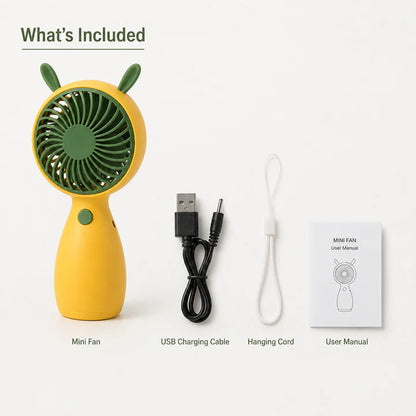 ortable USB Rechargeable Mini Handheld Fan – Strong Airflow Personal Cooling Fan