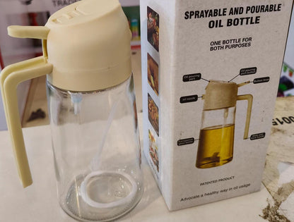 2-in-1 Oil Sprayer Bottle for Kitchen – 400ml Cooking Oil Dispenser & Sprayer