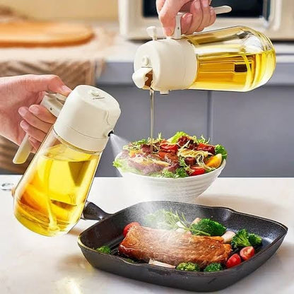 2-in-1 Oil Sprayer Bottle for Kitchen – 400ml Cooking Oil Dispenser & Sprayer