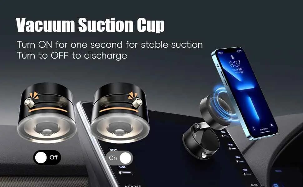 Magnetic Suction Phone Holder – Foldable 360° Adjustable Phone Mount for Car, Kitchen, Bathroom & Office
