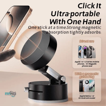 Magnetic Suction Phone Holder – Foldable 360° Adjustable Phone Mount for Car, Kitchen, Bathroom & Office