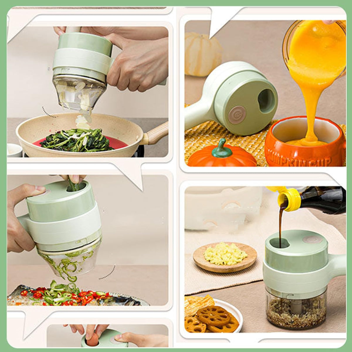 Electric Handheld Vegetable Cutter & Slicer – Multifunctional Food Chopper