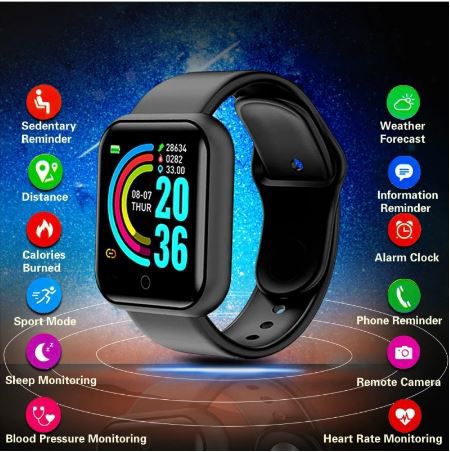 D20 Ultra Smart Watch – Heart Rate & Blood Pressure Monitor, Fitness Tracker