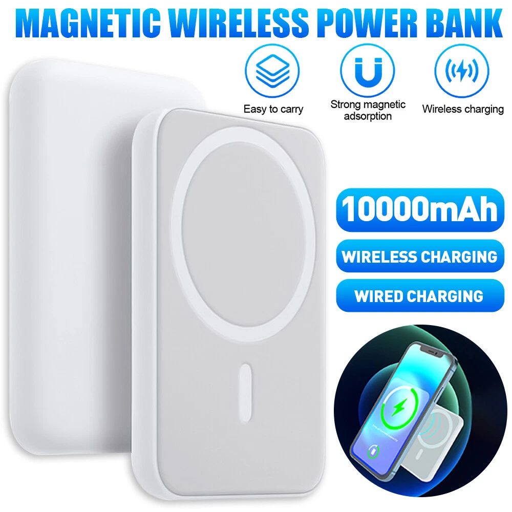 10000mAh Magnetic Wireless Power Bank – Fast Charging Portable Power Bank for iPhone & Android