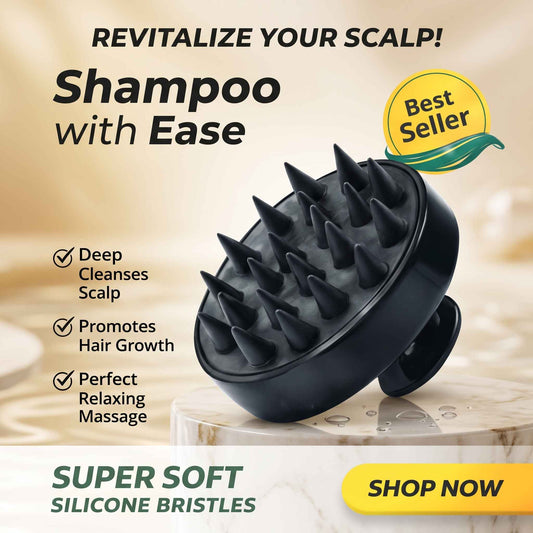 Soft Silicone Scalp Massager Shampoo Brush – Deep Cleansing Hair & Scalp Massage