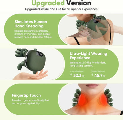 4D Shiatsu Neck & Shoulder Massager with Heat – Electric Deep Kneading Massager