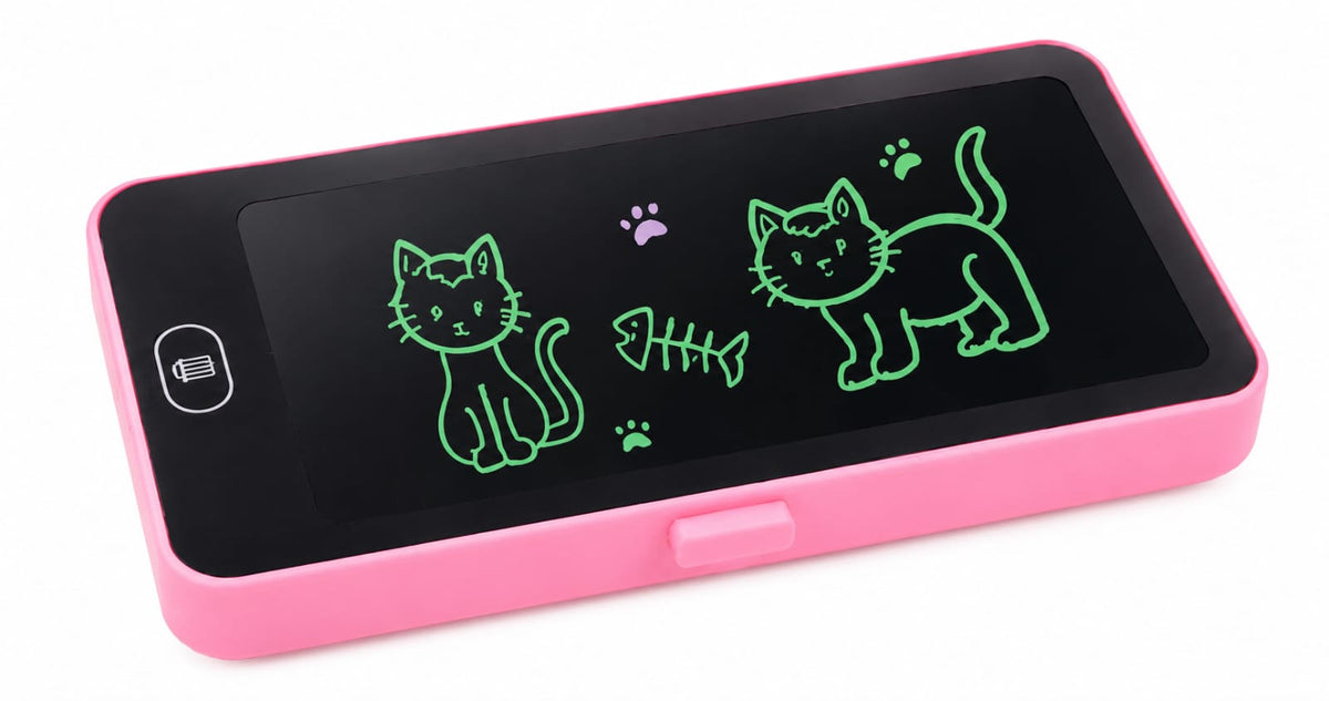 Pencil Box with LCD Writing Tablet | Kids Stationery Box with Writing Pad & Stylus